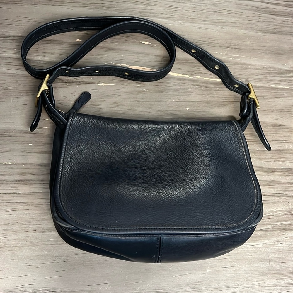 VINTAGE 90’s COACH 9951 CLASSIC BLACK SHOULDER SADDLE BAG CROSSBODY